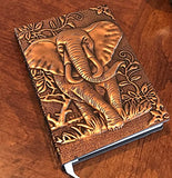 The Embossed Leather Journal (Engraved Leather Journal), with Elephant, an Antique Journal, Vintage Leather Journal, or Embossed Diary is a Embossed Notebook (5.3" X 4")