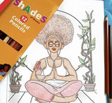 Entrepreneurs Color Too Colored Pencils, Shades of Brown Skin, 12 Coloring Book Colors, Black Women Adults