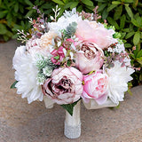 Abbie Home Peony Rose Dahlia Bridal Wedding Bouquet Bride Holding Flowers Confession Bouquet