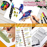 Dual Tip Art Pens Color Dual Marker Brush Pens 24 Colors, Water Based Marker for Kids Adult Coloring Book Journaling Lettering Planner Drawing