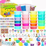 Slime Kit, Slime Kits for Girls Boys, Theefun 108Pcs Slime Making Kits Slime Supplies Include 20 Crystal Slime, 4 Clay, 48 Glitter Powder, Unicorn Slime Charms, DIY Toys Gifts for Kids Age 3+ Year Old