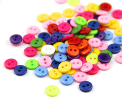 RayLineDo One Pack of 150 Mixed Bright Candy Color Plain Round 4 Holes Resin Buttons for Crafting