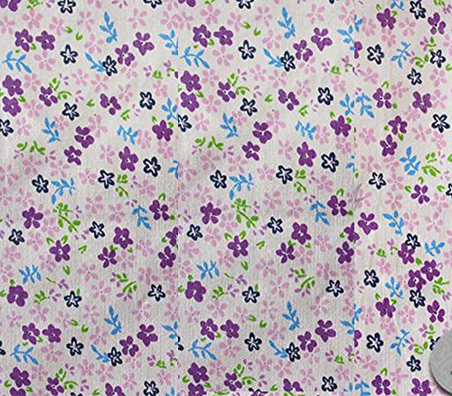 Polycotton Fabric Printed LOBELIA PURPLE / 60" Wide / Sold by the Yard