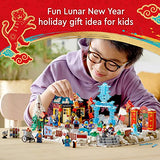 LEGO Lunar New Year Ice Festival 80109 Building Kit; Gift Toy for Kids Aged 8 and Up; Building Set Featuring a Detailed Winter Scene, Chun Ice Sculpture, 13 Minifigures and More (1,519 Pieces)