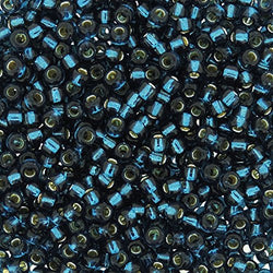 Miyuki Round Seed Bead Size 8/0 22g-tube Silverlined Blue Zircon