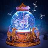 YOUDirect Rotate Music Box Carousel Crystal Ball Snow Globe with Castle in The Sky Tune and Light