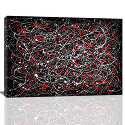Abstract Wall Art Framed for Office Living Room Décor Wall Decor Black and White Red Gray Abstract Canvas Print Modern Inspirational Art for Men Bedroom Décor