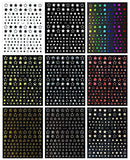 JMEOWIO 9 Sheets Star Nail Art Stickers Decals Self-Adhesive Pegatinas Uñas Little Stars Nail Supplies Nail Art Design Decoration Accessories