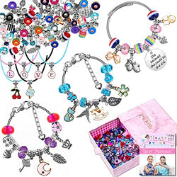 Charm Bracelet Making Kit for Girls, Trifong 152Pcs Adjustable Bracelets and Necklaces Jewelry Making Kit for Girls 8-12, DIY Charm Bracelet Kit for Teen Birthday Gift