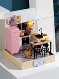 CUTEBEE Dollhouse Miniature with Furniture, DIY Dollhouse Kit Plus Dust Proof, 1:24 Scale Creative Room Idea(Taste of Life)