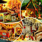 Box Theater Dollhouse, Innovative DIY Miniature Four Seasons House Model, Hand-Assembled Hut Toy Box House Kits for Kids Gift (Spring)