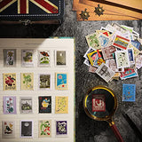 498 Pieces Postage Stamp Flake Stickers Set Vintage Post Stamp Stickers Assorted Botanical Decorative Stamps Stickers for Scrapbooking, Planners, Travel Diary, DIY Craft