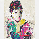 DIY Diamond Painting Kits for Adults, Kids,Home Decor Room Office Presents for Her Him Hepburn 11.8x15.7inch
