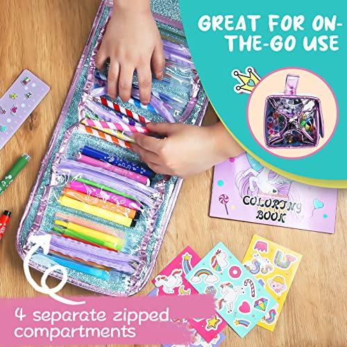 Glitter Mermaid Marker Set with Pencil Case - 56 PCS Scented Markers for  Kids Girls Birthday Christmas