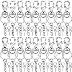 Hestya 200 Pieces Metal Key Chains Set Including 50 Pieces Lobster Claw Clasps, 50 Pieces Key Chain