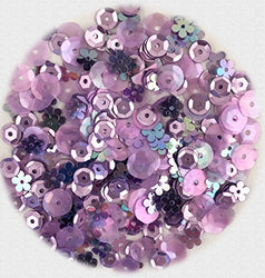 5,000 Piece Sequin Assortment For Crafts 60 grams - Lilac Assortment - 3 Packs