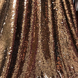 All-Over Sequins Fabric Mermaid Scale on Stretch Mesh 58/60" wide Sold BTY (Copper)