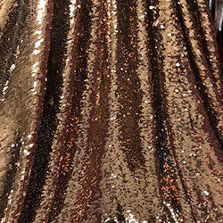 All-Over Sequins Fabric Mermaid Scale on Stretch Mesh 58/60" wide Sold BTY (Copper)