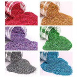 NODDWAY Ultra Fine Glitter 12 Colors Holographic Glitter Powder, Bulk Craft Glitter for Arts, Crafts, Resin,Tumblers, Slime,Decoration, 15g Each