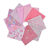 RayLineDo 10pcs 12 x 12 inches (30cmx30cm) Print Cotton Pink Series Fabric Bundle Squares Patchwork