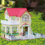 Flever Dollhouse Miniature DIY House Kit Manual Creative with Furniture for Romantic Artwork Gift (Romantic Princess Cabana)