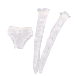Jili Online Fashion Adorable Doll Lace Underwear & Stockings Socks for 12'' Blythe Doll Clothing ACCS White