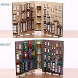 Fsolis 3D Wooden Puzzle, DIY Dollhouse Miniature Kit DIY Dollhouse Wood Bookends Book Nook Model Building Kit with LED Light BS01