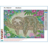 Tsinghwang Sloth Diamond Art, 15.8" x 11.8" DIY 5D Diamond Painting Kits for Adults Kids，Rhinestone Embroidery, Cross Stitch Diamond Paintings, Full Drill Beaded Arts Craft for Home Wall Decoration