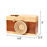 FuturePlusX Creative Wooden Music Box, Retro Camera Designed Wooden Gift Music Box for Boys Girls Home Decoration