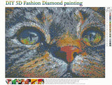 MXJSUA 5D Diamond Painting Full Round Drill Kits for Adults Pasted Arts Craft for Home Wall Decor Blue-Eyed Cat 12x16in