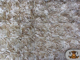 Rosette Satin Beige Fabric By the Yard