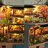 Box Theater Dollhouse, Innovative DIY Miniature Four Seasons House Model, Hand-Assembled Hut Toy Box House Kits for Kids Gift (Spring)