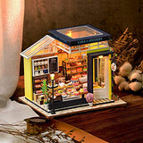 F Fityle 3D LED Light DIY Miniature Dollhouse 1/12 Sweet Baking Shop with Furniture Kit for Kids Birthday Holiday New Year Gift 6+ Years Old - Without Cover