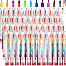 Rainbow stacking crayons for kids 11 Interchangeable Colored Stacker Crayon Pencil Mini Coloring Stackable Crayon Colorful Stacking Pen Favor for Kids Painting School Office Supplies(100 Pieces)