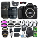 Canon EOS 80D DSLR Camera Bundle with Canon EF-S 18-55mm f/3.5-5.6 is Lens + Tamron Zoom Telephoto AF 70-300mm Lens + Wideangle Lens + Telephoto Lens + 2pc 32 GB Cards + 6pc Filter Kit