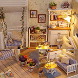 TuKIIE DIY Miniature Dollhouse Kit with Furniture, 1:24 Scale Creative Room Mini Wooden Doll House Accessories Plus Dust Proof for Kids Teens Adults(Kitten Diary)