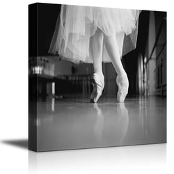 wall26 - Canvas Prints Wall Art - Feet of The Ballerina | Modern Wall Decor/Home Decoration Stretched Gallery Canvas Wrap Giclee Print. Ready to Hang - 24" x 24"