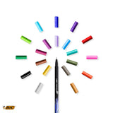 Bic Intensity Fine Felt Tip Pens Fine Point (0.8 mm) - Assorted Pastel Colours, Pack of 6