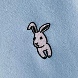 Kawaii Women Rabbit Hoodie T Shirt,Womens Loose Long Sleeve Sweatshirt,Pockets Pullover TeeTops (Medium, Blue)
