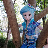 EVA BJD 24" 1/3 Customized Male BJD Doll 60cm 20 Ball Mechanical Jointed Doll with Full Set of Accessories + Makeup (Water Prince)