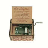 ZARES Music Box, Laser Engraved Vintage Wooden Musical Box to Daughter for Birthday (with Gift Box)