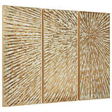 Empire Art Direct Abstract Wall Art Textured Hand Painted Canvas by Martin Edwards, Triptych, 48" x 20 each, Sunshine
