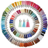 KeyZone 100 Pieces 50 Colors 40 mm Faux Suede Tassel Pendants with Caps for Key Chain Cellphone
