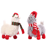 CSH Llama Stuffed Animal,Cute Llama Plush Toy,11 inches Alpaca Stuffed Animals,Llama Gifts,Alpaca Plush Wearing Winter Scarf and Christmas hat.Great Gifts for Baby Showers,Birthdays,Christmas.(2 pcs)