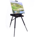 Mont Marte French Box Easels Paint Easel with Drawer, Wooden Pallete, Black