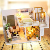 Laideyilan DIY Wooden Dollhouse Kit, Hand-Assembled DIY Houses- Simple and Elegant Home for Birthday Gift and Home Decoration