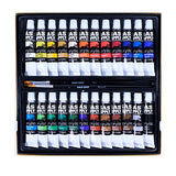 SAS Supply Acrylic Painting Set 24 Rich, Vibrant Colors for Beginners, Students & Professional Artists. Paint on Canvas, Paper, Wood, Ceramics & More. 3 Bonus Paintbrushes with Comfort Grip.