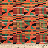 DTY African Print Fabric Kente (3-2) Stretch Brushed Jersey Knit Apparel 58/60" Wide Sold BTY