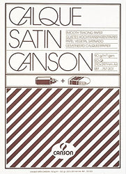 Canson Satin A4 90 GSM Short Side Glued Pad Translucent Tracing Paper (Pack of 50 Sheets)