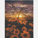 5D DIY Diamond Painting Kits Full Drill Diamond Painting Wall Decor Rhinestone Embroidery Sunflower and Tree 11.8 × 15.7in 1 Pack by SAROW